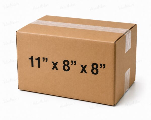 11x8x8 50 pack 32 ECT kraft corrugated shipping box from ValueMailers