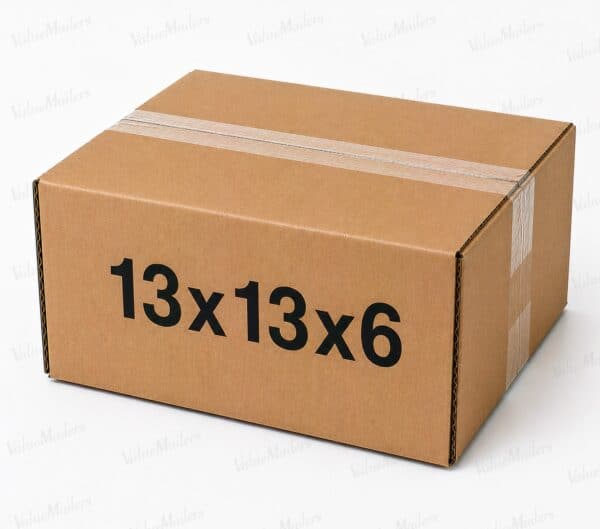 13x13x6 kraft corrugated brown shipping box from ValueMailers