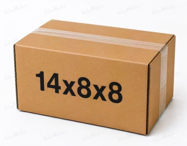 14x8x8 kraft corrugated brown shipping box from ValueMailers