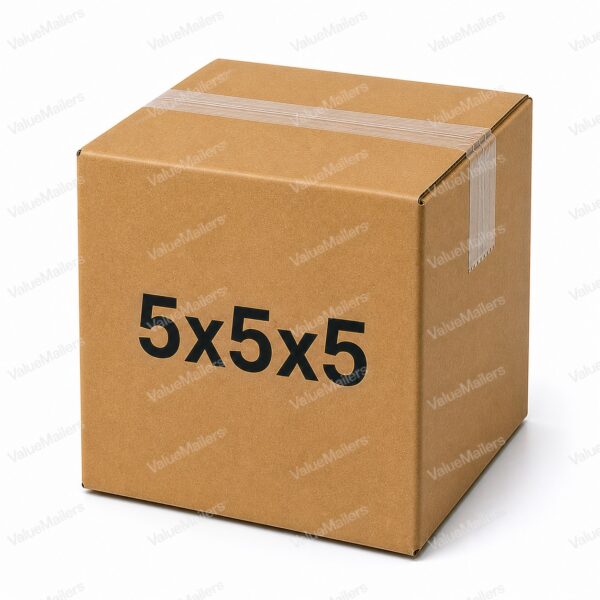 5x5x5 kraft corrugated shipping box from ValueMailers