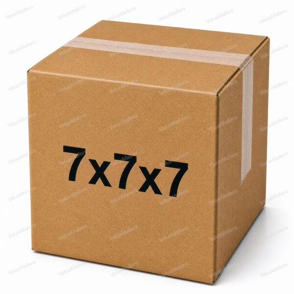 7x7x7 kraft corrugated shipping box, 32 ECT brown box from ValueMailers