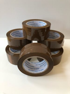 T1.) 6 Rolls (TAN) - 2 x 110 yds Clear Tape