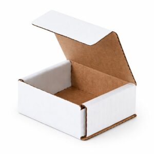 3x3x2 white corrugated mailer no tape fold together box