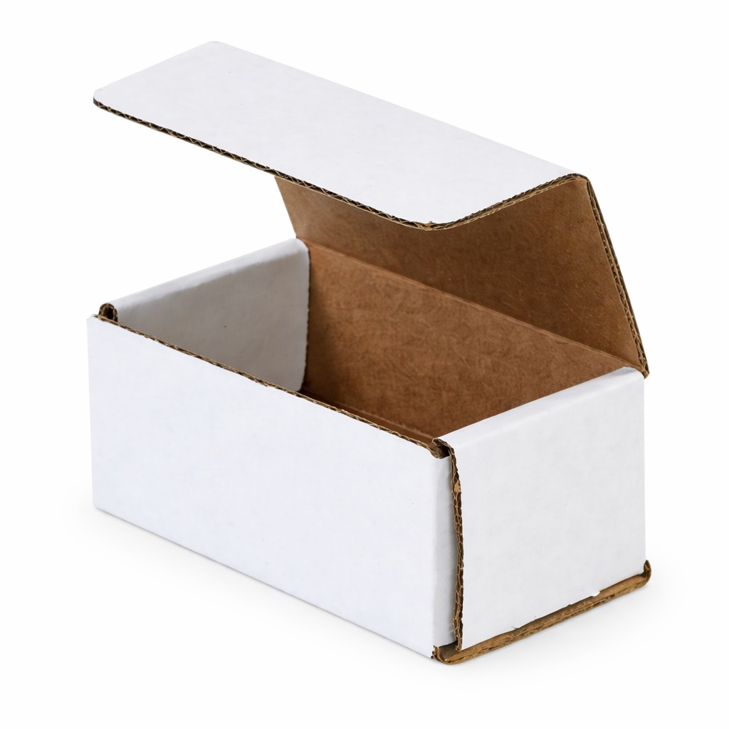 4x2x2 white corrugated mailer no tape fold together box