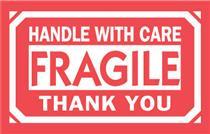 #DL1250 3 x 5" Fragile Handle with Care Thank You Label