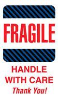 #DL1560 4 x 6" Fragile Handle with Care Thank You (Black-Blue St