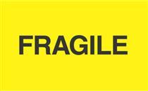 #DL2422 3 x 5" Fragile "Flourescent Yelow" Label