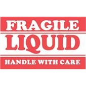 3 x 5" Fragile Liquid Handle with Care Label