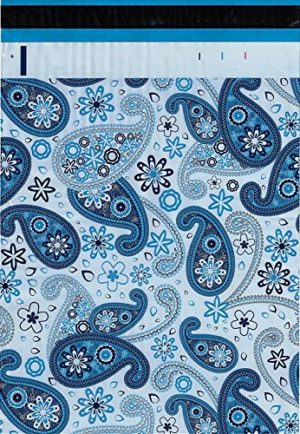 6x9 Blue Paisley Poly Mailers