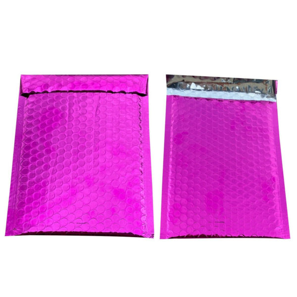 500 #000 Glamour Pink Metallic Bubble Mailers-0