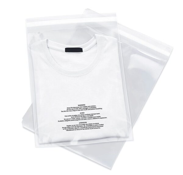 100 19×24 LDPE Poly Bags Resealable Suffocation Warning Clear Merchandise 1.5 mil Shirt Apparel