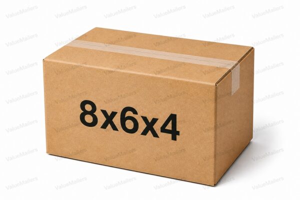 8x6x4 kraft corrugated shipping box, 32 ECT brown box from ValueMailers