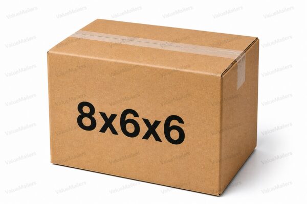8x6x6 kraft corrugated shipping box, 32 ECT brown box from ValueMailers