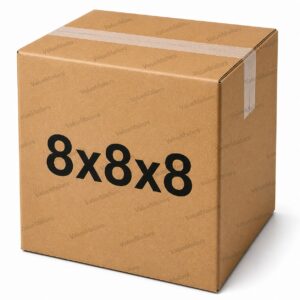8x8x8 brown corrugated shipping boxes with light ValueMailers watermark