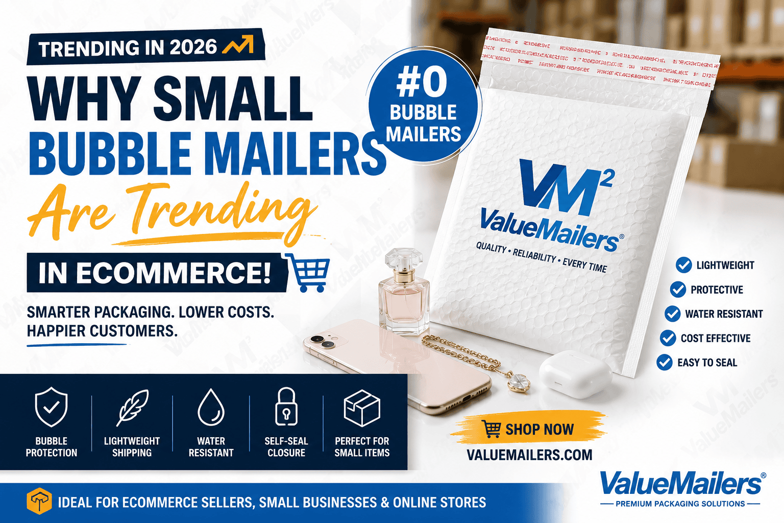 bubble mailer size guide for small protected products