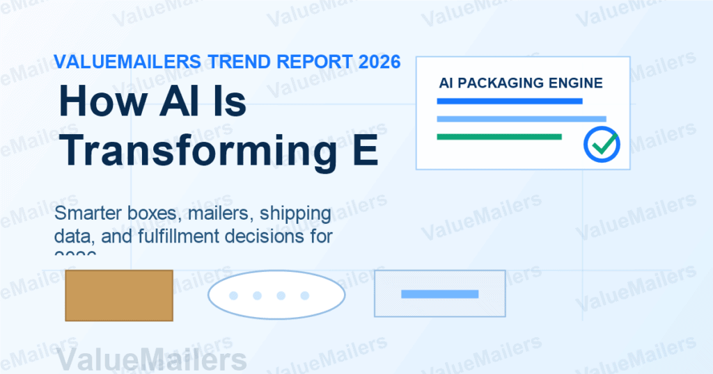 AI ecommerce packaging with smart shipping optimization and fulfillment visuals